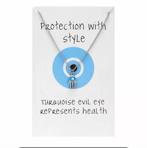 New Hamsa Hand Evil Eye Protection Necklace - Picture 2 of 4